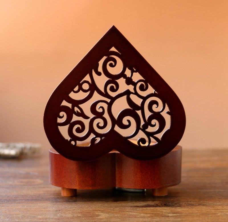 Sooharic Wooden Music Box You are My Sunshine, Heart-Shaped Wind Up Clockwork Mechanism Musical Gifts for Kids - Image 5